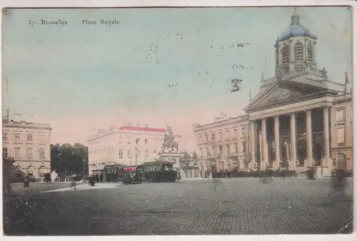 AK Bruxelles Place Royale, ca. 1914, Bertels, Postkarte, gebraucht, gut
