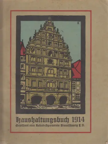 Buch: Haushaltungsbuch 1914, Rabatt-Sparverein Braunschweig, gebraucht, gut
