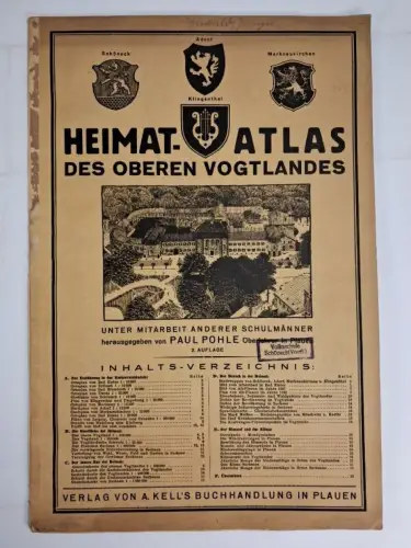 Atlas: Heimat-Atlas des oberen Vogtlandes, Paul Pohle, A. Knell, Plauen