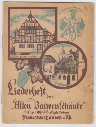 Heft: Liederheft der Alten Bauernschänke, Alfred Prokoph Erben, P. J. Tonger