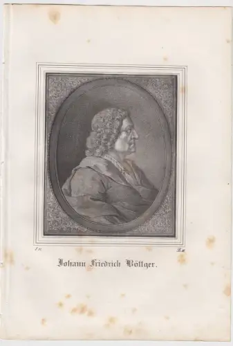 Lithografie: Johann Friedrich Böttger,   1836, Eduard Pietzsch, Portrait, Grafik
