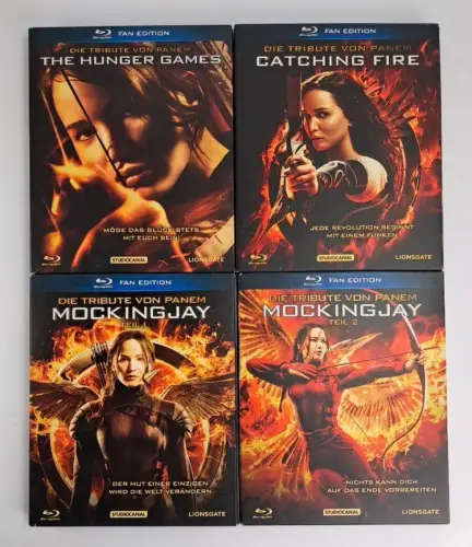 4 Blu-rays Die Tribute von Panem: The Hunger Games, Catching Fire, Mockingjay