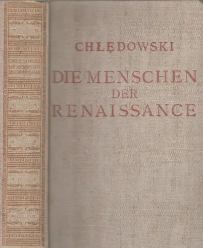 Buch: Rom - Die Menschen der Renaissance, Chledowski, Casimir von, 1934, Müller