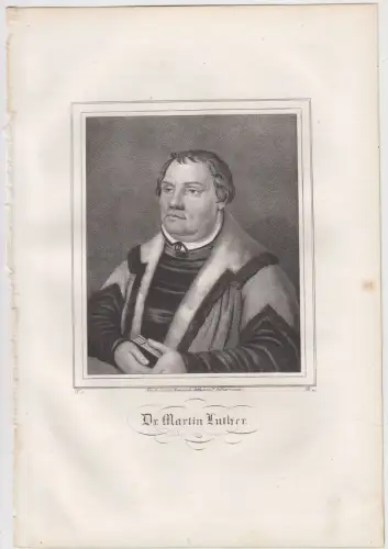 Lithografie: Dr. Martin Luther, 1836, Eduard Pietzsch & Comp, Portrait, Saxonia