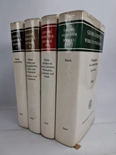 Buch: Georg Forster - Werke in vier Bänden, 1967, Insel-Verlag, 4 Bände, Leinen