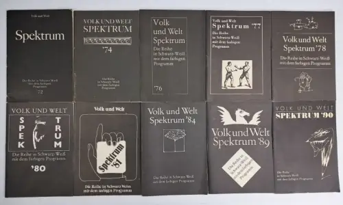 10 Werbehefte Spektrum Verlag Volk und Welt 72, 74, 76, 77, 78, 80, 81, 84,89,90