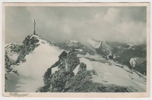 AK Wallberggipfel, Ausblick nach Westen gegen den Hirschberg, J. Kugler, Karte