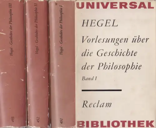 Buch: Vorlesungen über die Geschichte der Philosophie, Hegel. 3 Bände, 1982, RUB
