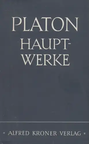 Buch: Platon - Hauptwerke, 1958, Kröners Taschenausgabe, Alfred Kröner Verlag