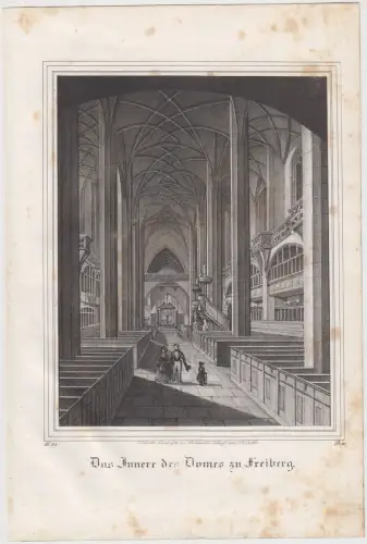 Lithografie: Das Innere des Domes zu Freiberg, um 1836, Eduard Pietzsch, Ansicht