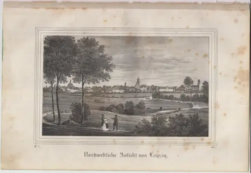 Lithografie: Nordwestliche Ansicht von Leipzig, 1836, Eduard Pietzsch & Comp