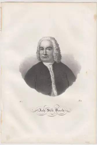Lithografie: Joh. Seb. Bach, um 1836, Eduard Pietzsch & Comp, Portrait, Grafik
