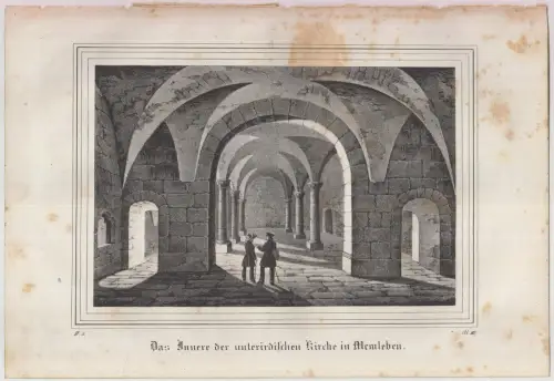 Lithografie: Das innere der unterirdischen Kirche..., um 1836, Eduard Pietzsch