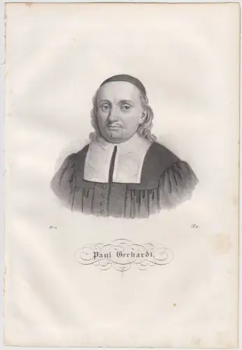 Lithografie: Paul Gerhardt, um 1836, Eduard Pietzsch & Comp, Portrait, Saxonia