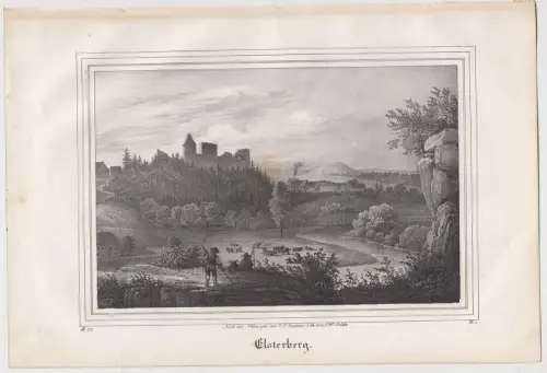 Lithografie: Elsterberg, 1836, Eduard Pietzsch & Comp, Saxonia, Grafik, Ansicht