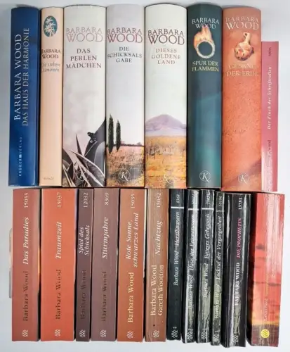 20 Bücher Barbara Wood: Herzflimmern, Sturmjahre, Traumzeit, Nachtzug ...