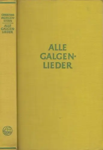 Buch: Alle Galgenlieder, Morgenstern, Christian. Bücherkiepe, 1953, Insel-Verlag