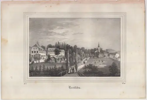 Lithografie: Kreischa, um 1836, Eduard Pietzsch & Comp, Grafik, Saxonia, Ansicht