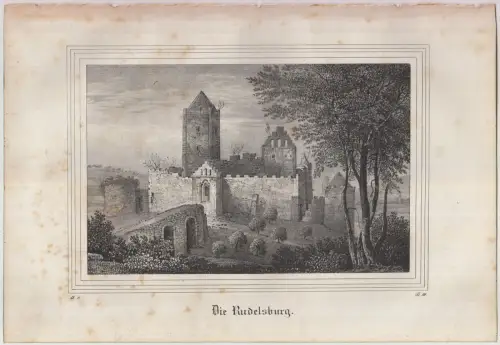 Lithografie: Die Rudelsburg, 1836, Eduard Pietzsch & Comp, Grafik, Ansicht