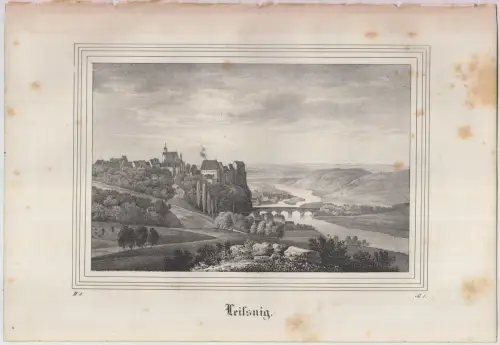 Lithografie: Leisnig, 1836, Eduard Pietzsch & Comp, Grafik, Ansicht,