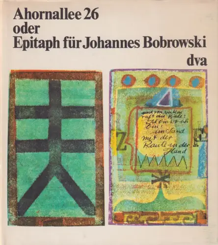 Buch: Ahornallee 26, Oder Epitaph für Bobrowski, Rostin, Gerhard. 1978, DVA