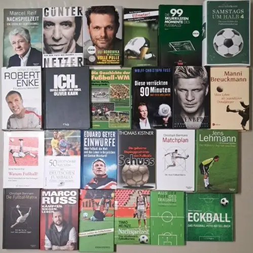 28 Bücher Fußballer und Fußball: Kahn, Beckenbauer, Netzer, Enke, Effenberg ...