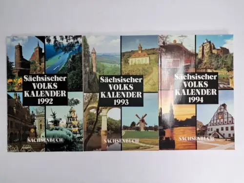 3 Hefte Sächsischer Volkskalender 1992-1994, Carl-Ernst Blankenburg (Hrsg.)