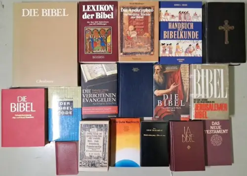 19 Bücher - Großes Buchpaket Bibeln, Altes & Neues Testament + Apokryphen