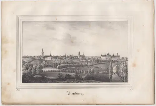Lithografie: Altenburg, 1836, Eduard Pietzsch & Comp, Ansicht, Grafik, Saxonia