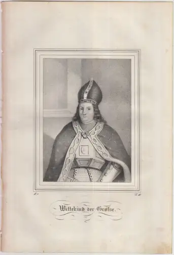Lithografie: Wittekind der Grosse, um 1836, Eduard Pietzsch & Comp, Portrait