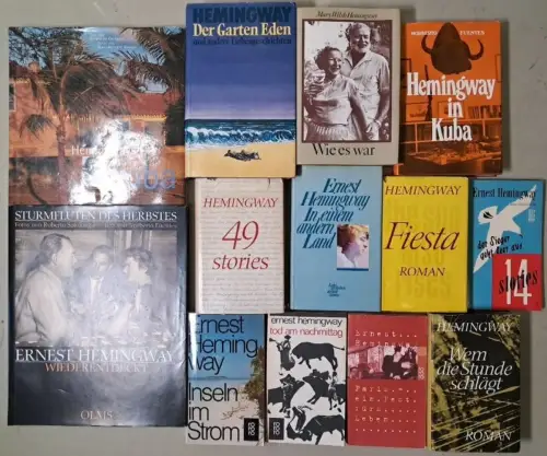13 Bücher Ernest Hemingway: Fiesta, 49 Stories, In Kuba, Wie es war ...