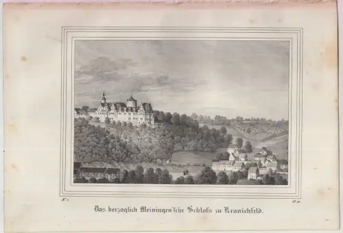 Lithografie: Das herzogliche Meiningen'sche Schloss..., 1836, Eduard Pietzsch