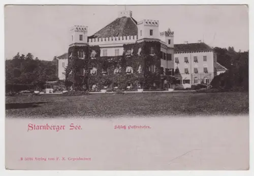 AK Starnberger See. Schloß Possenhofen, 1922, F. X. Gegenfurtner, Postkarte
