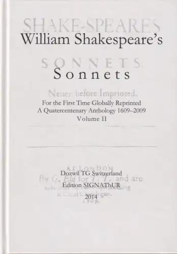 Buch: William Shakespeare's Sonnets 2, Pfister/Gutsch, 2014, Edition Signathur