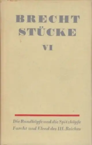 Buch: Stücke. Band VI, Brecht, Bertolt. Brecht Stücke, 1968, Aufbau-Verlag