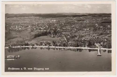 AK Kreßbronn a. B. vom Flugzeug aus, 1955, Franckh-Verlag, Postkarte, gelaufen