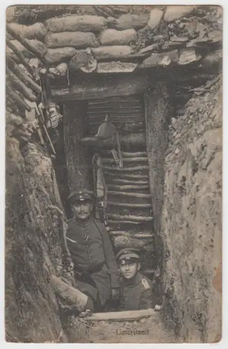 AK Unterstand, Das Deutsche Heer im Felde, 1925, Postkarte, Erster Weltkrieg