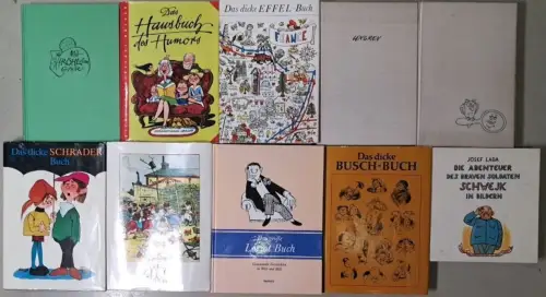 10 Bände Humor: Loriot, Schmitt, Schrader, Lengren, Zille, Busch, Röhl, Effel...
