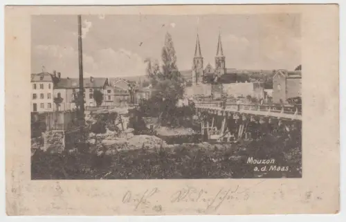 AK Mouzon a. d. Maas, 1917, Verlag Karl Kühnle, Freilassing, Postkarte, gelaufen