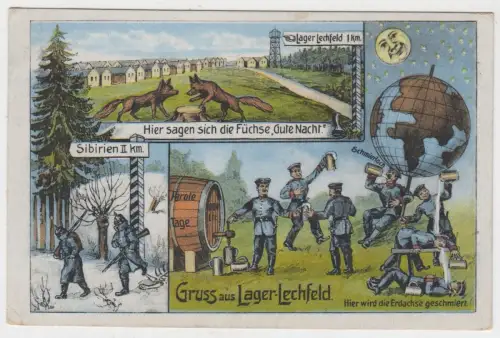 AK Gruß aus Lager-Lechfeld, 1917, Atelier Bavaria E. W. Putsch, Postkarte