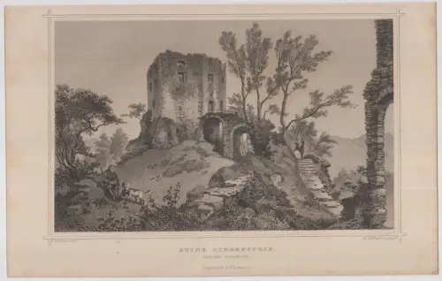 Grafik: Ruine Liebenstein, Original-Ansichten der..., Rottmann, Rohbock, um 1850