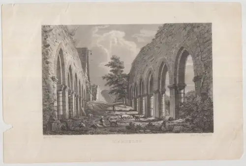 Stahlstich: Memleben, Das malerische und romantische Deutschland, Wagner, 1845