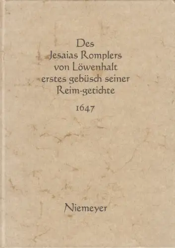 Buch: Des Jesaias Romplers von Löwenhalt erstes Gebüsch seiner Reim-getichte