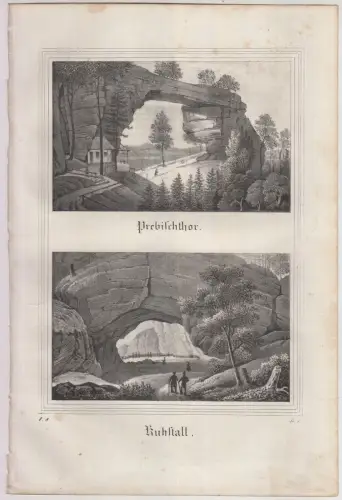 Prebischthor & Kuhstall, um 1835, Saxonia, Lithografie, Eduard Pietzsch & 346633