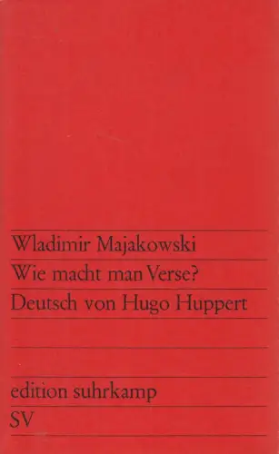 Buch: Wie macht man Verse? Wladimir Majakowski, 1964, edition suhrkamp 62