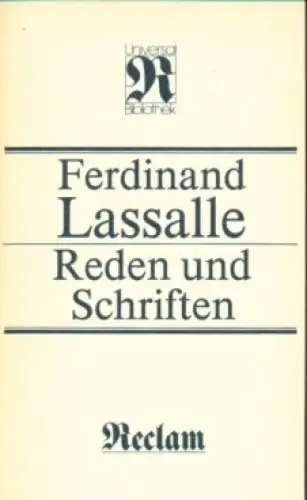 Buch: Reden und Schriften, Lassalle, Ferdinand. Reclams Universal Bibliothek