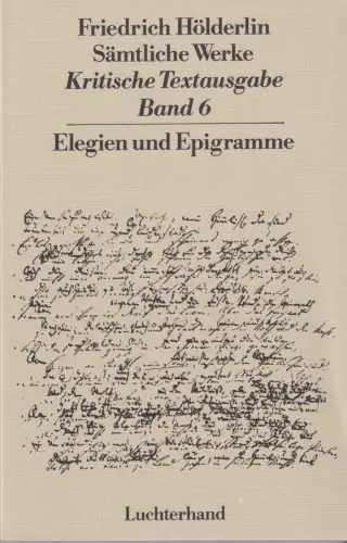 Buch: Elegien und Epigramme, Hölderlin, Friedrich, 1979, Luchterhand