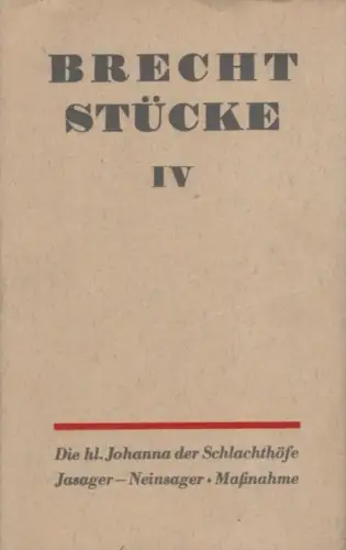 Buch: Stücke. Band IV, Brecht, Bertolt. Brecht Stücke, 1967, Aufbau-Verlag