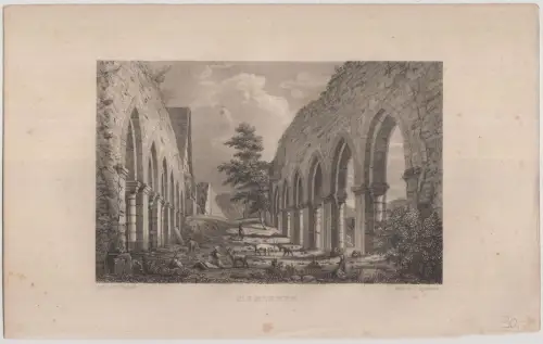 Stahlstich: Memleben, Das malerische und romantische Deutschland, Wagner, 346257