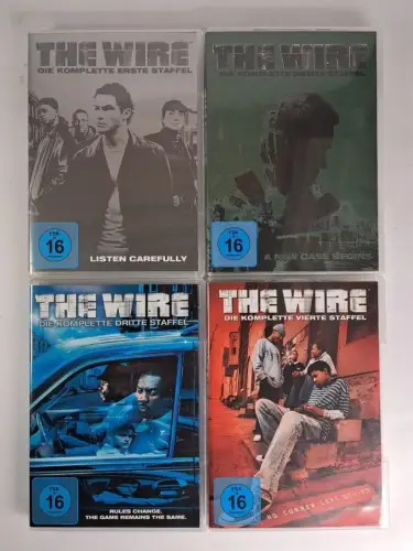 4 DVD-Boxen: The Wire. Staffel 1-4, David Simon, Dominic West, Lance Reddick
